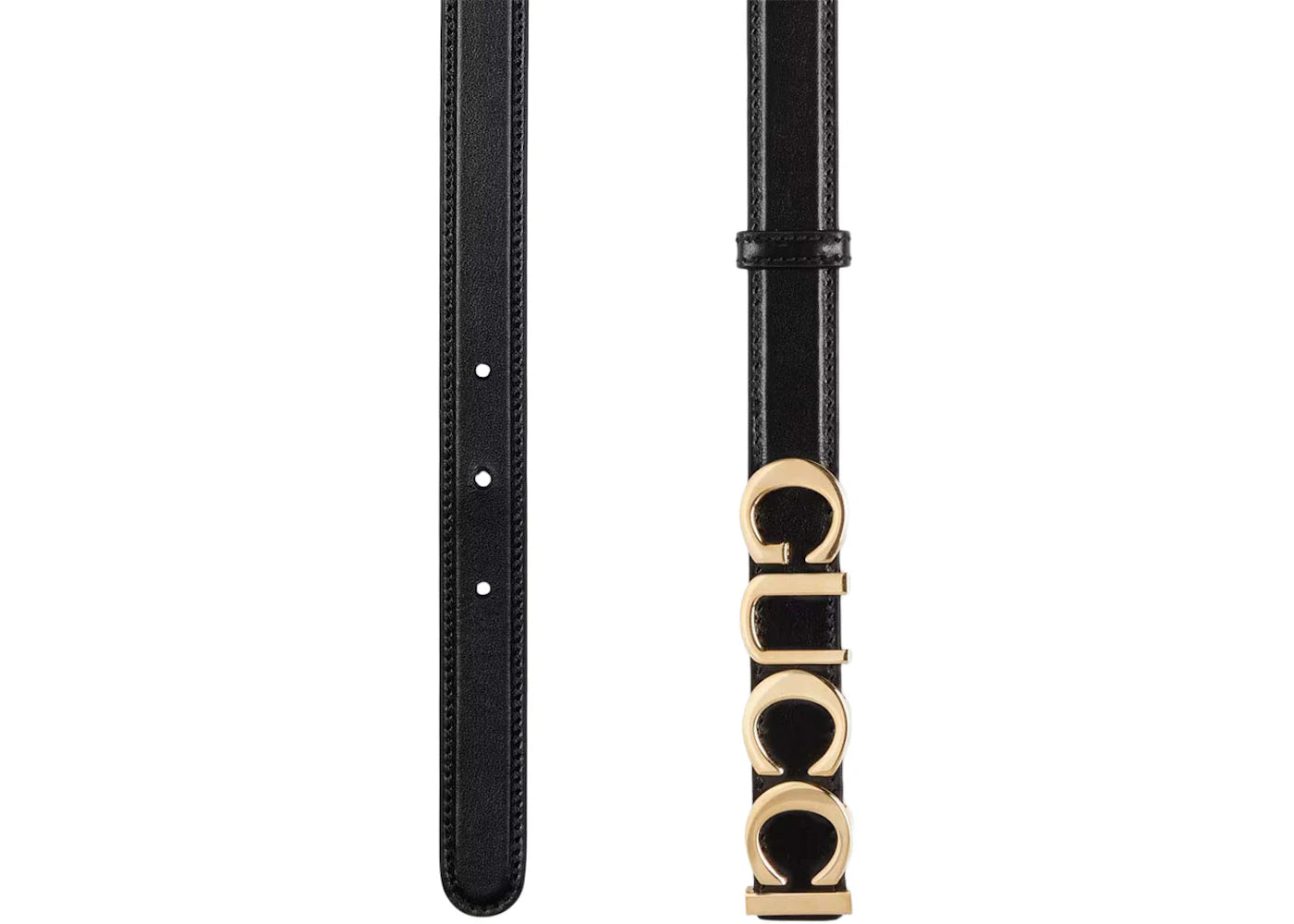 Gucci Buckle Thin Belt Black - vue secondaire B