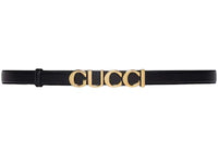 Gucci Buckle Thin Belt Black