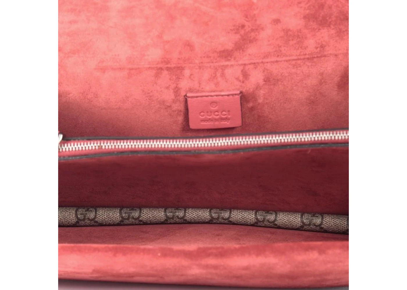 Gucci Dionysus Schultertasche GG Supreme Klein Beige/Rot - vue secondaire B