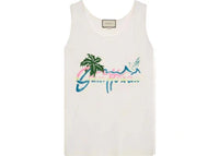 Gucci Hawaii Print Tank Top White