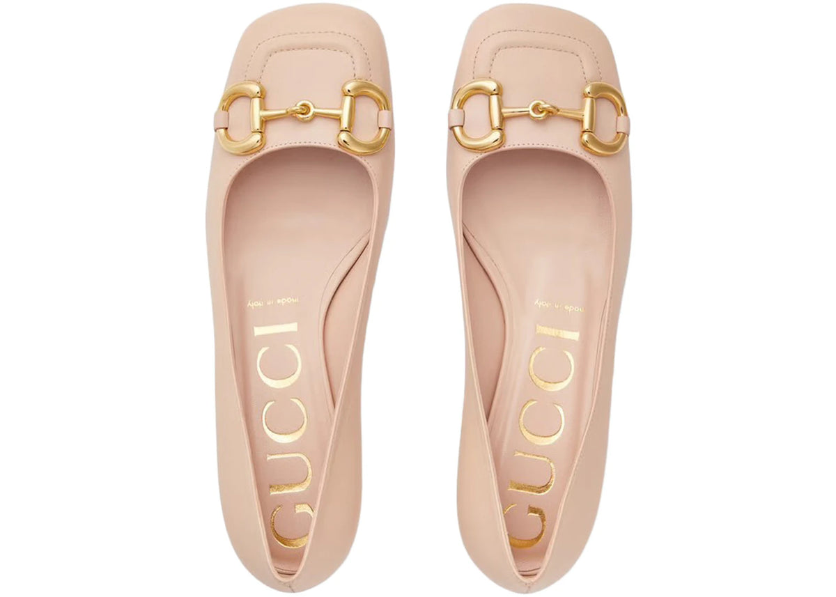 Gucci Horsebit Ballet Flat Light Pink Leather - vue secondaire B