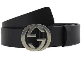 Gucci Interlocking G Belt Palladium Buckle Black - vue 360
