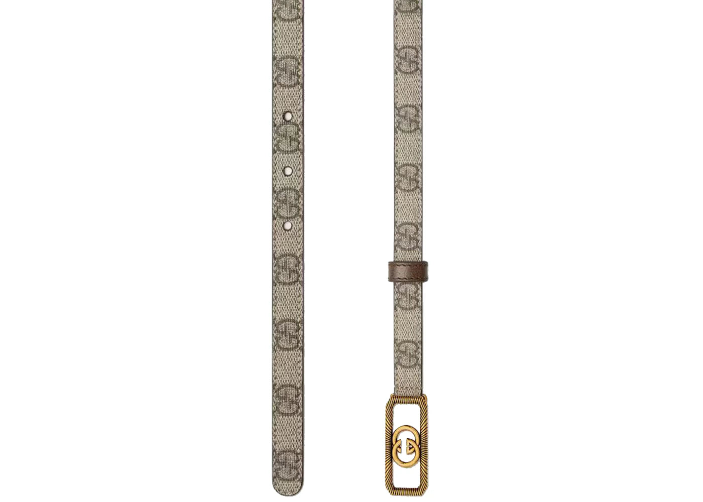 Gucci Interlocking G Buckle Thin Belt Beige Ebony - vue secondaire B