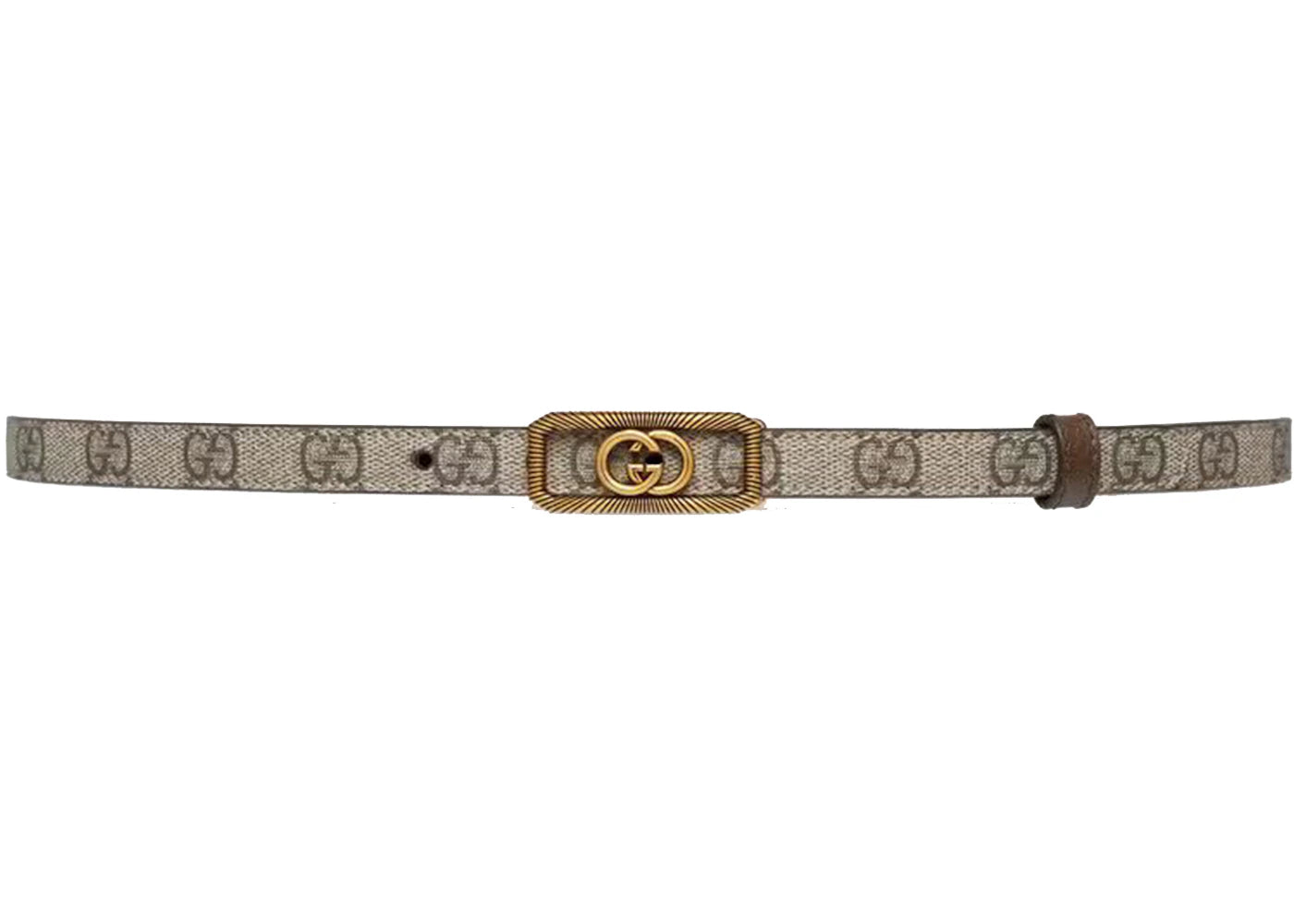 Gucci Interlocking G Buckle Thin Belt Beige Ebony - vue secondaire A