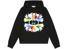 Gucci Interlocking G Graphic-Print Hoodie Black/Multicolor - vue 360