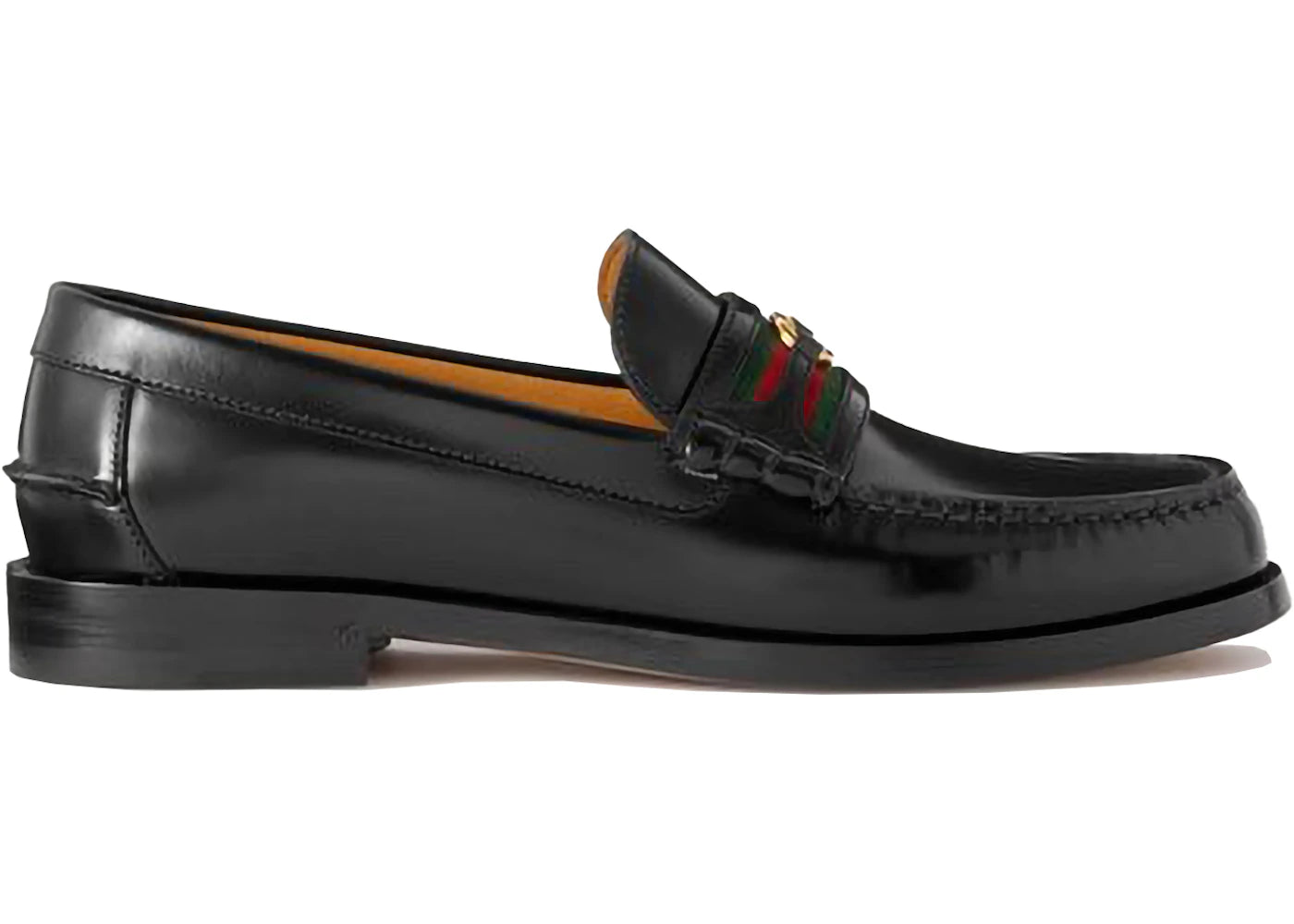 Gucci Interlocking G Loafers Black Green Red Web - vue 360