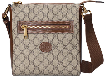 Gucci Interlocking G Messenger Bag GG Supreme Canvas Beige/Ebony - authentic Gucci product