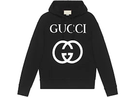Gucci Interlocking G Oversize Fit Hoodie Black/White
