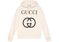 Gucci Interlocking G Oversize Fit Hoodie Off-White/Black