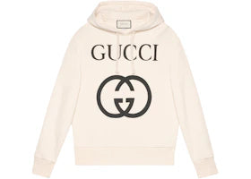 Gucci Interlocking G Oversize Fit Hoodie Off-White/Black