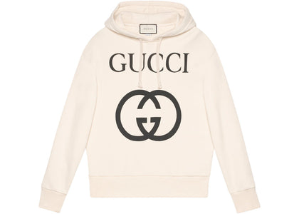 Gucci Interlocking G Oversize Fit Hoodie Off-White/Black - apparel view 2