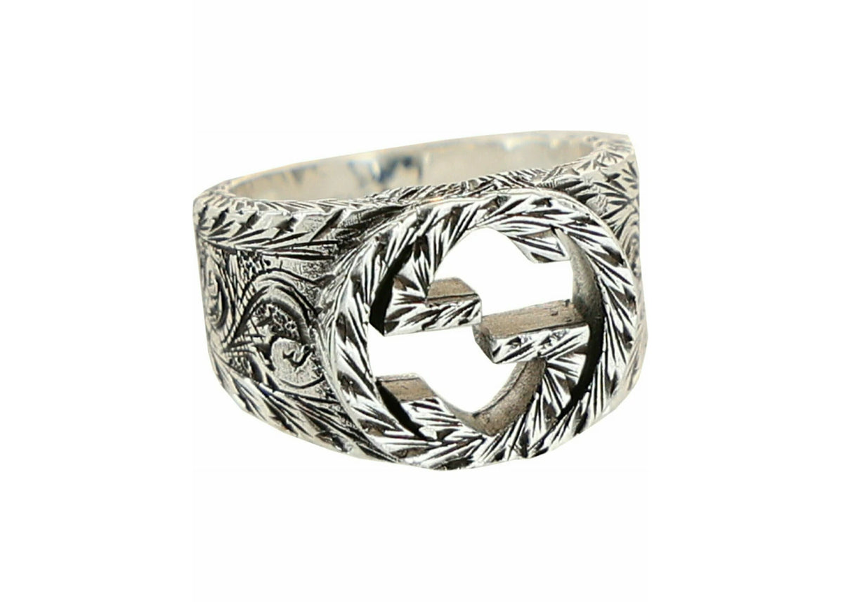 Gucci Interlocking G Paisley Silver Ring Silver - vue secondaire B