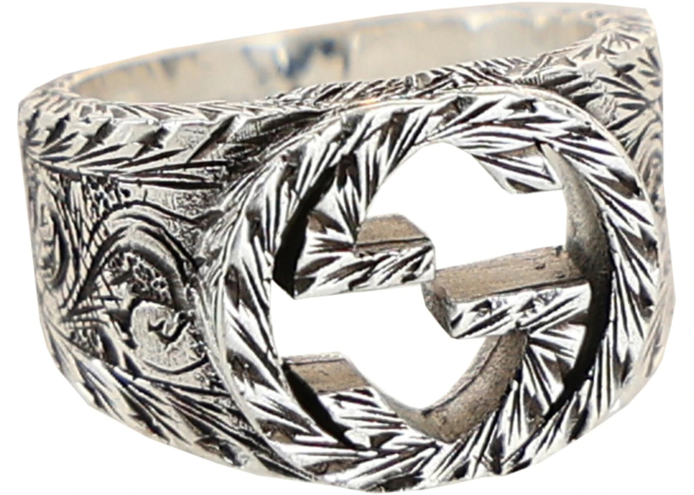 Gucci Interlocking G Paisley Silver Ring Silver - vue secondaire A