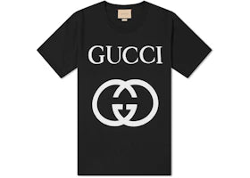 Gucci Interlocking GG Print T-shirt Black Ivory - vue 360