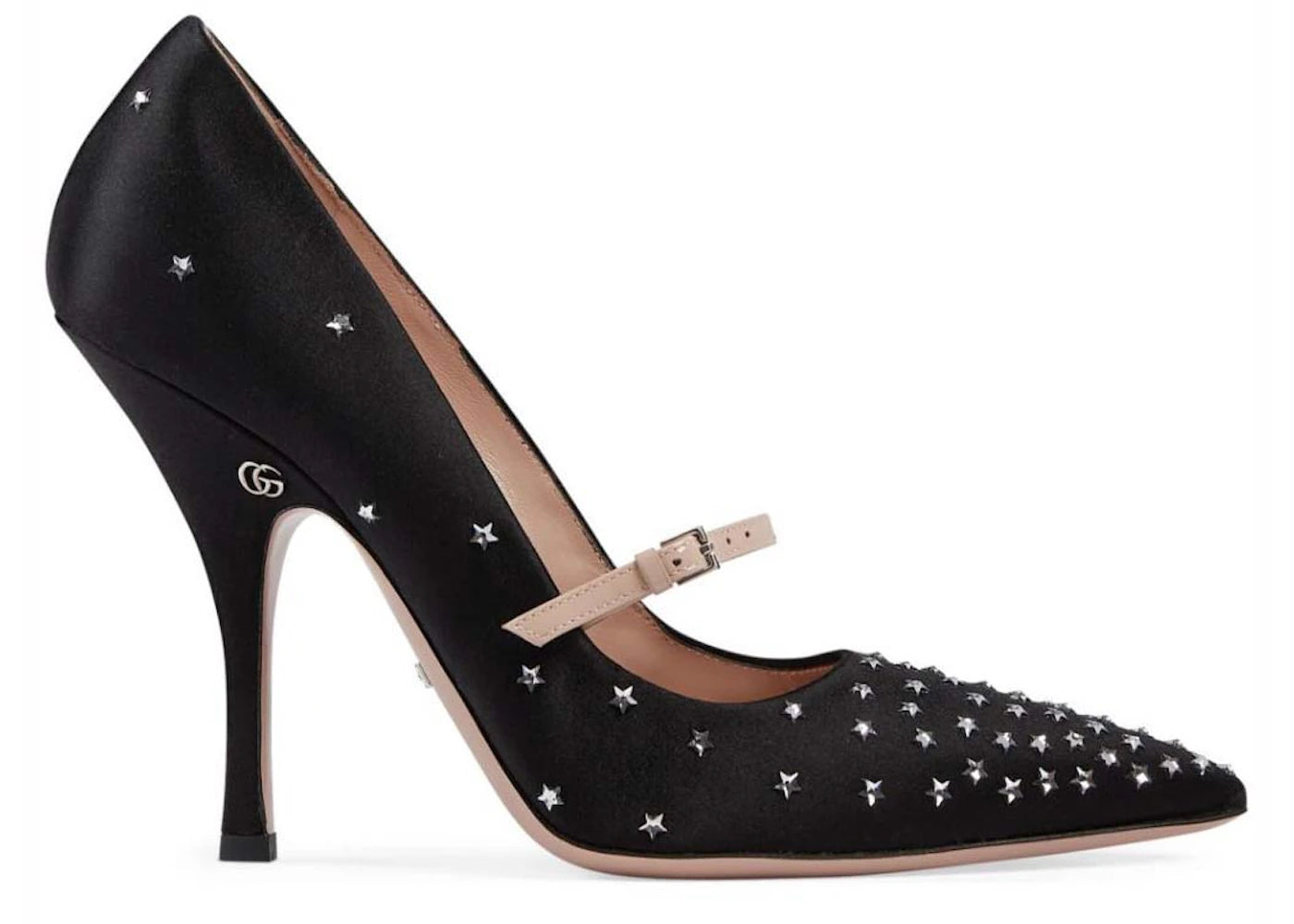 Gucci Jodie Verzierte Satin-Pumps Schwarz (Damen) - vue 360
