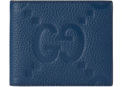 Gucci Jumbo GG Bi-fold Wallet Blue - authentic Gucci product