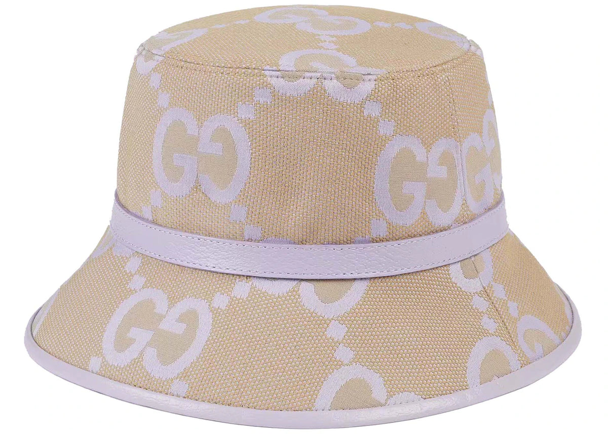 Gucci Jumbo GG Bucket Hat Beige/Lilac - vue 360