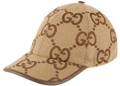 Gucci Jumbo GG Canvas Baseball Hat Camel/Ebony - authentic Gucci product