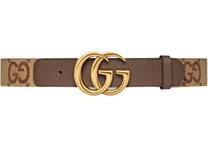 Gucci Jumbo GG Marmont Wide Belt Camel/Ebony - authentic Gucci product