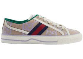 Gucci Jumbo GG Tennis 1977 Beige Lilac Canvas - authentic Gucci sneakers