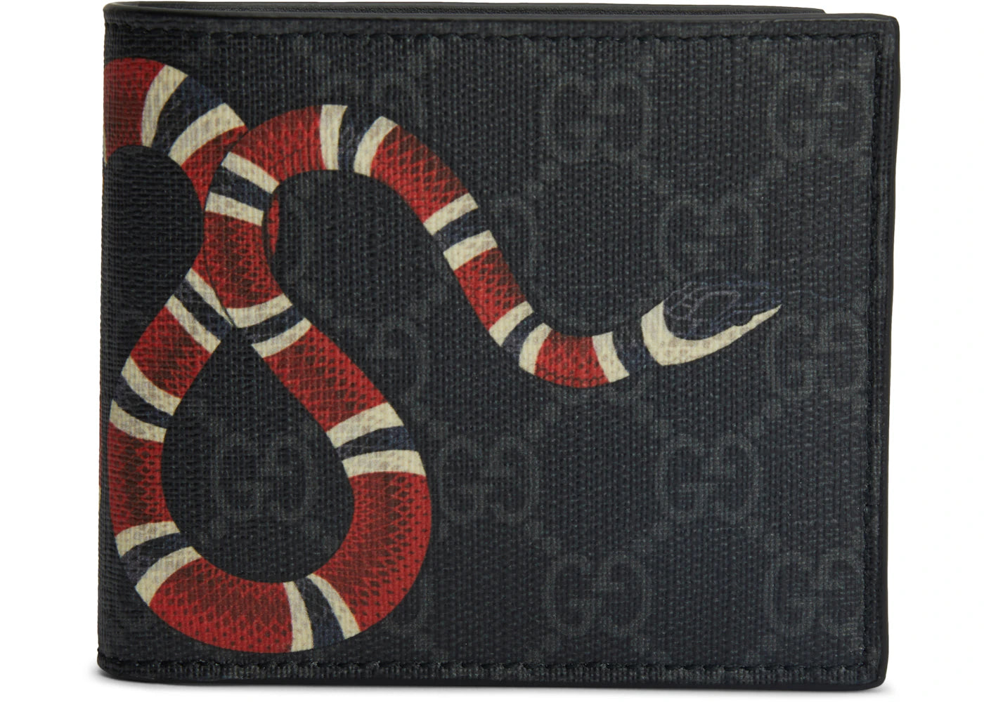 Gucci Kingsnake Wallet GG Supreme (8 Card Slots) Black - vue secondaire A