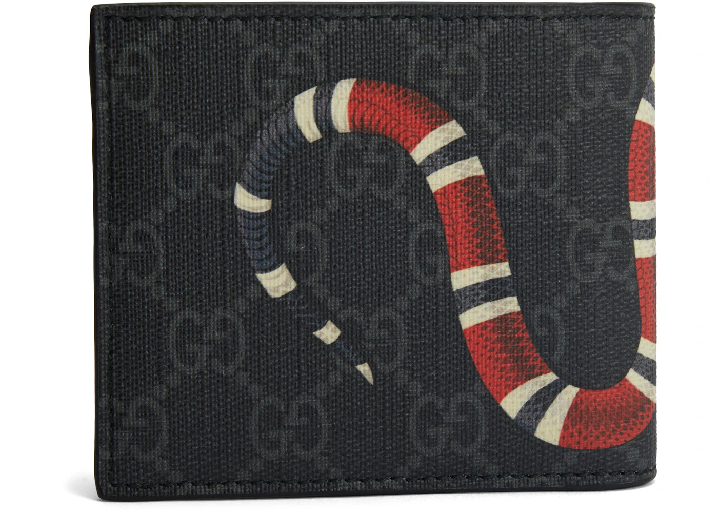 Gucci Kingsnake Wallet GG Supreme (8 Card Slots) Black - vue secondaire B