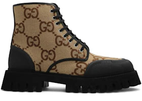 Gucci Lace Up Boot Maxi GG Camel - vue 360
