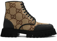 Gucci Lace Up Boot Maxi GG Camel