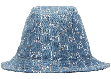 Gucci Lame Bucket Hat Blue - authentic Gucci product