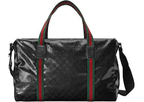Gucci Large Duffle Bag with Web Black - vue 360