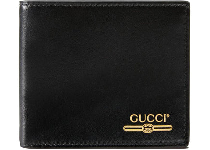 Gucci Leather Wallet with Gucci Logo (8 Card Slot) Black - authentic Gucci product