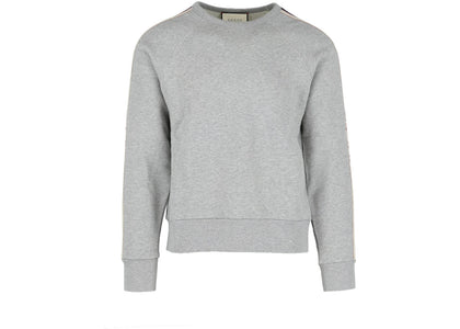 Gucci Logo Crewneck Sweatshirt Medium Grey/Milk Red - apparel view 2