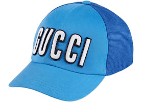 Gucci Logo Patch Baseball Hat Blue - vue 360
