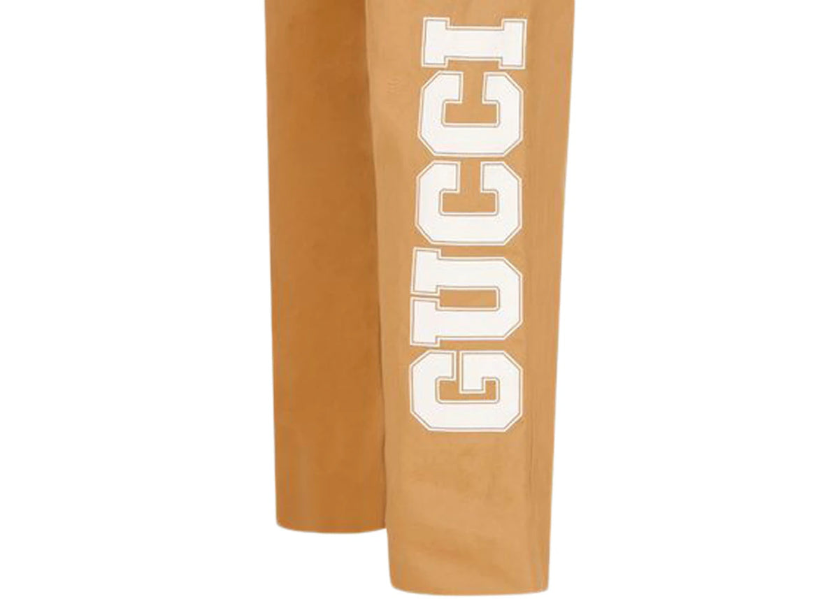 Gucci Logo-Print Drawstring Pants Beige - vue secondaire B