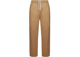 Gucci Logo-Print Drawstring Pants Beige