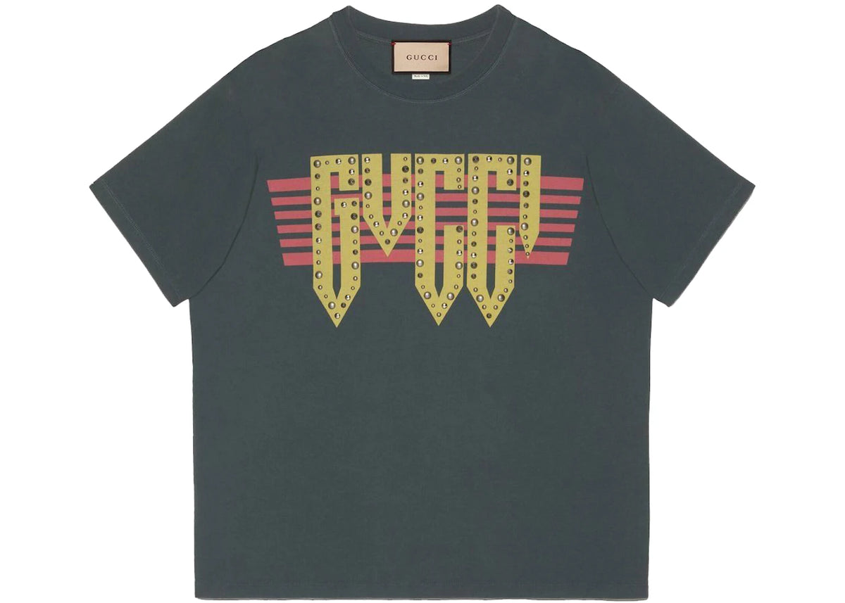 Gucci Logo-Print T-shirt Dark Green - vue secondaire A