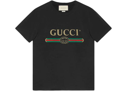 Gucci Logo Washed Print T-shirt Black - apparel view 2