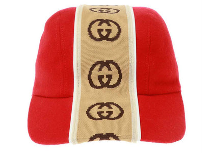 Gucci M Travis Baseball Hat Red/Beige - authentic Gucci product