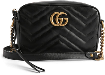 Gucci GG Marmont Camera Bag Matelasse Mini Black - authentic Gucci product