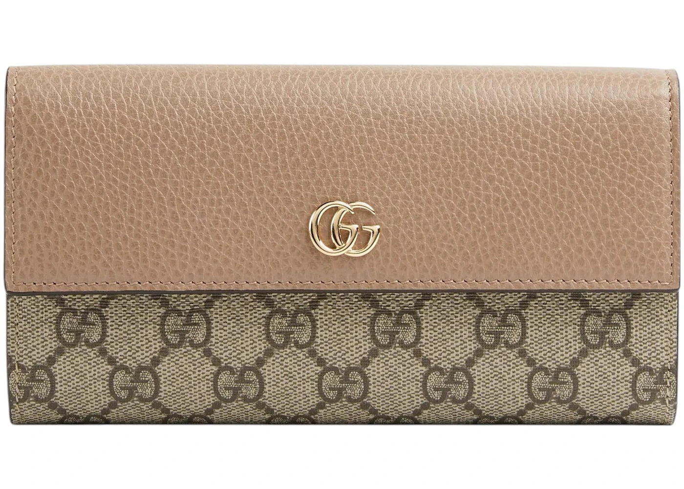 Gucci Marmont Double G Long Wallet Pink Beige - vue 360