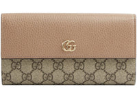 Gucci Marmont Double G Long Wallet Pink Beige