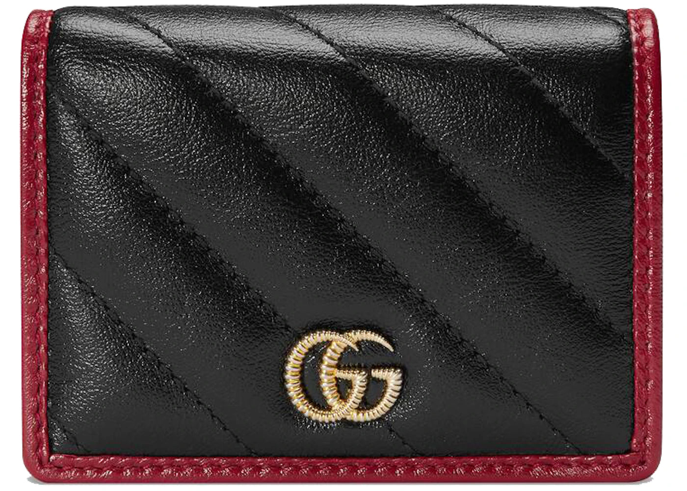 Gucci GG Marmont Card Case Wallet Diagonal Matelasse Black/Cerise - vue secondaire A