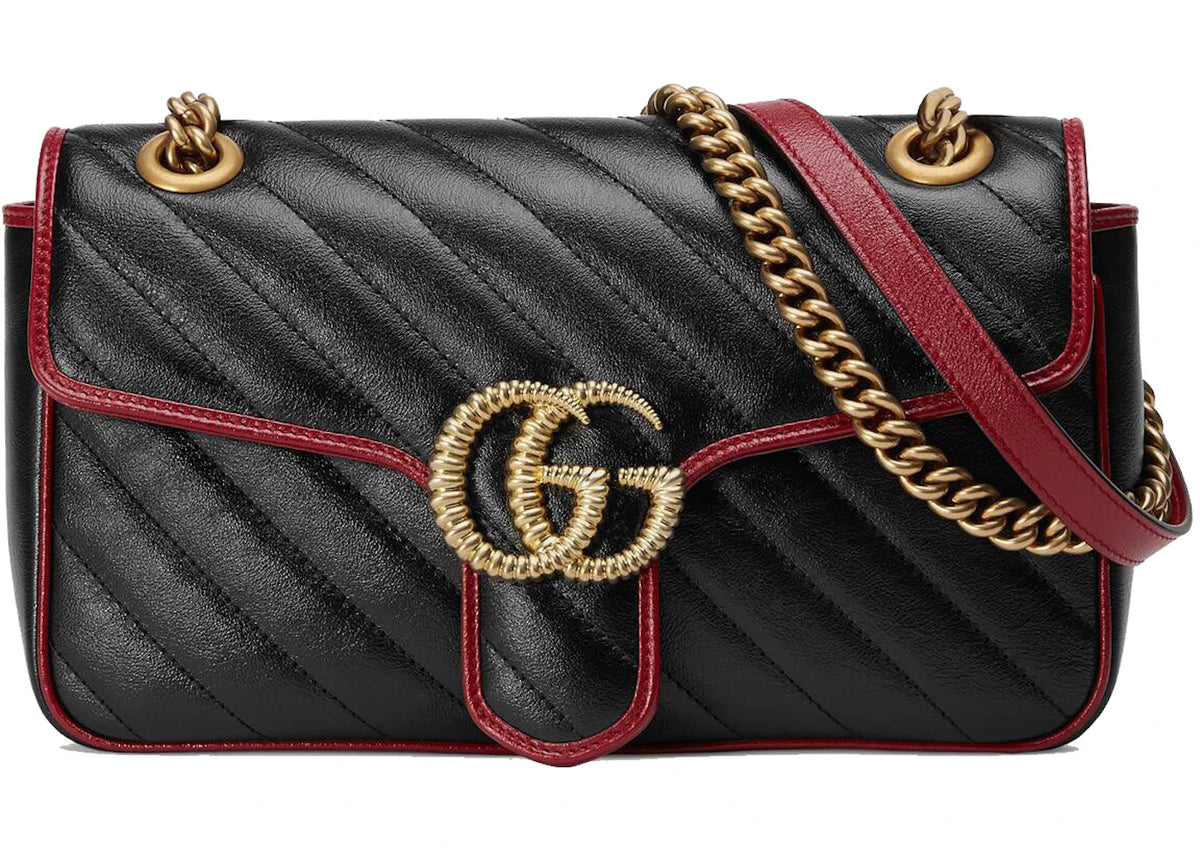 Gucci GG Marmont Shoulder Bag Diagonal Matelasse Small Black - vue 360
