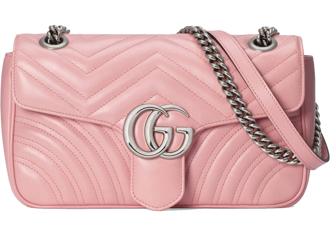 Gucci Marmont Shoulder Bag GG Small Pastel Pink - vue 360