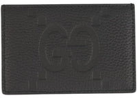 Gucci Maxi Jumbo GG Leather Card Case Black