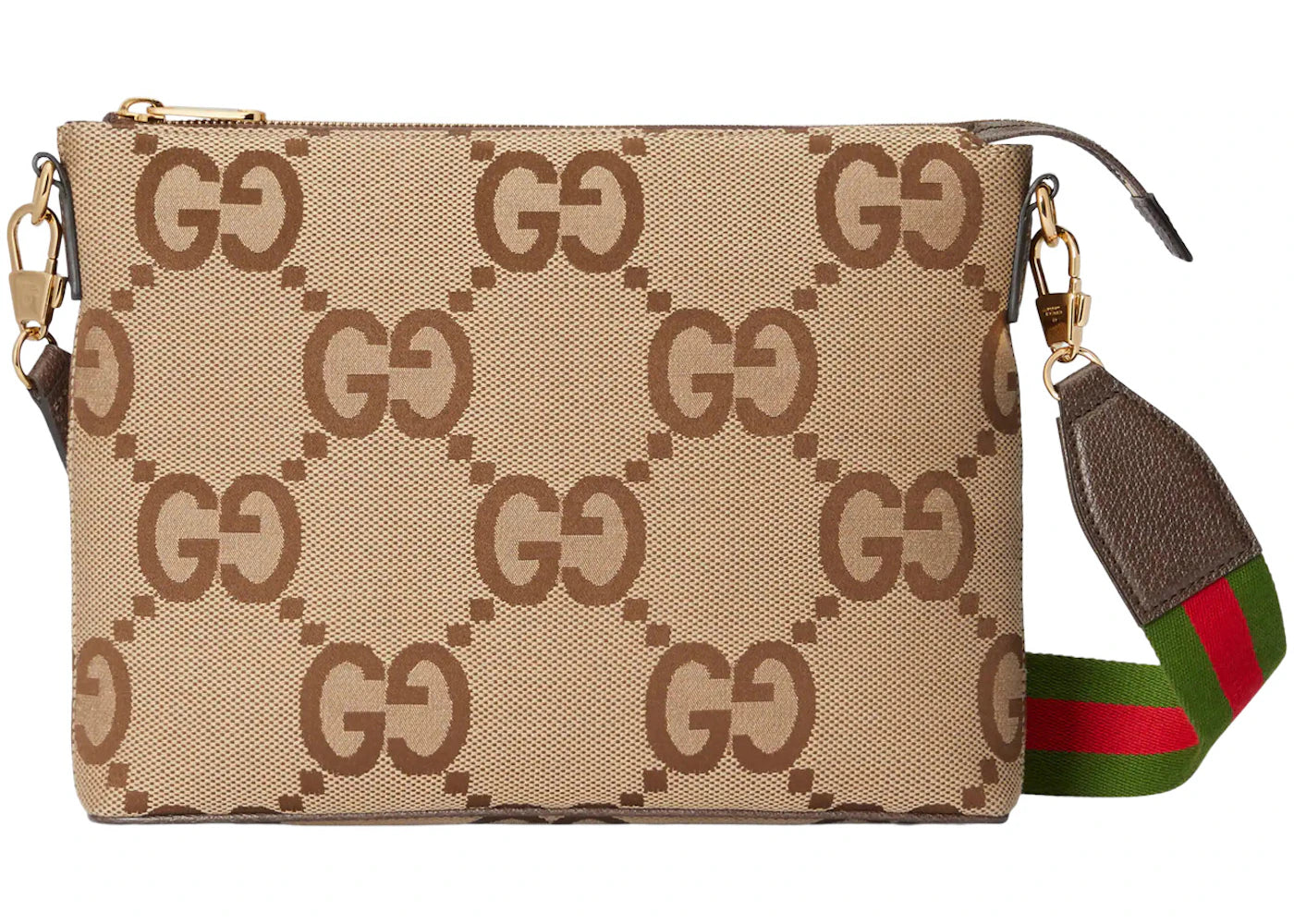 Gucci Messenger Bag Jumbo GG Camel/Ebony - vue 360