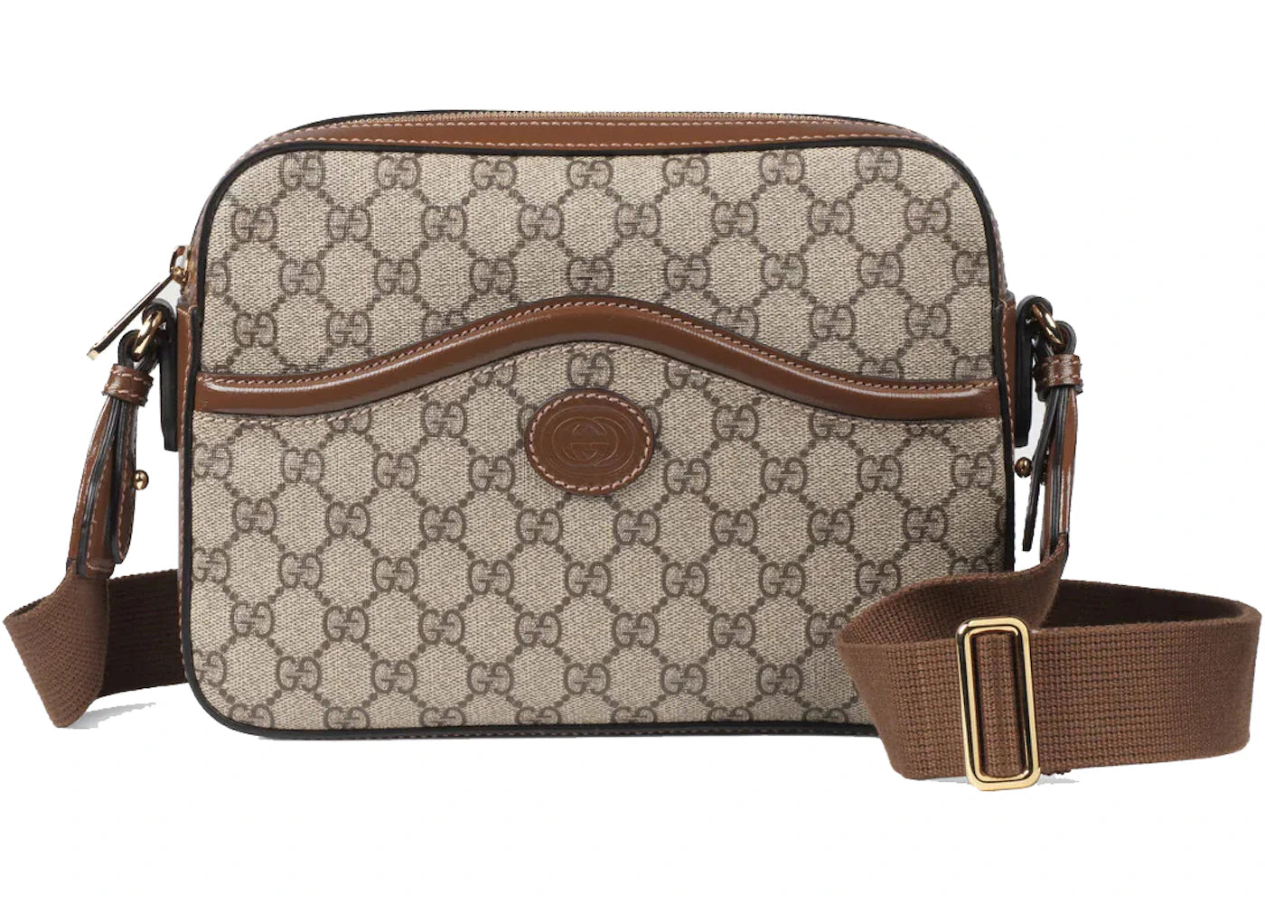 Gucci Messenger Bag mit ineinandergreifendem G Beige/Ebenholz - vue 360