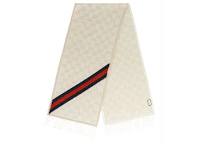 Gucci Nikky Wool Scarf Sand/Blue - authentic Gucci product