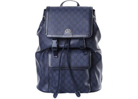 Gucci Ophidia Canvas With Leather Binding Large Backpack Deep Blue - vue 360