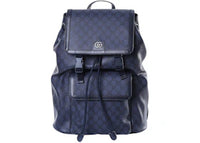 Gucci Ophidia Canvas With Leather Binding Large Backpack Deep Blue
